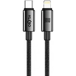 KLGO S-139 Braided USB-C to Lightning Cable 30W 1m Black