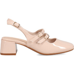 Migato Γόβες Slingback Λουστρίνι με Χοντρό Χαμηλό Τακούνι Μπεζ 100021382-022