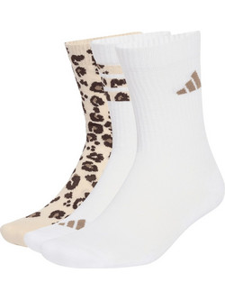 Adidas Leo Graphic Γυναικείες Κάλτσες Λευκές Ταμπά 3Pack KH0164