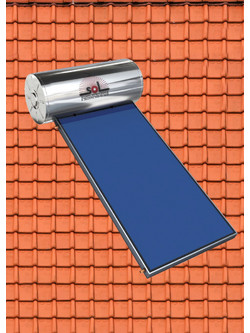 SOL-Violaris Ηλιακός Θερμοσίφωνας 160lt 2m² Glass Διπλής Ενέργειας Κεραμοσκεπής Οριζόντιος