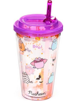 Puckator Ποτήρι Νερού Πλαστικό με Καλαμάκι 500ml 5055071512322