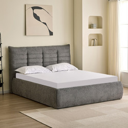 HomeMarkt Sandra Κρεβάτι Υπέρδιπλο Υφασμάτινο με Αποθηκευτικό Χώρο & Μηχανισμό Ανύψωσης 160x200cm HM732.01