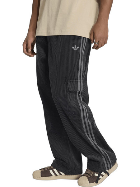 Adidas Originals Ανδρικό Παντελόνι Cargo Κοτλέ Κανονική Εφαρμογή Μαύρο KR1407