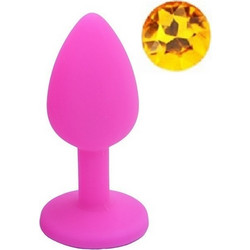 Guilty Toys Dop Small Πρωκτική Σφήνα Diamond Plug 7cm Κίτρινη Ροζ ES27876