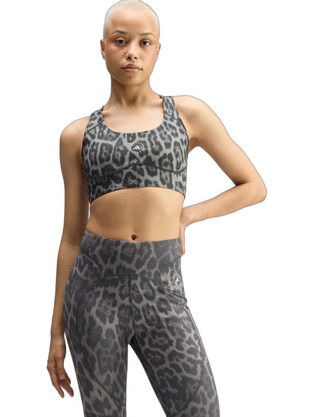 Adidas y Stella McCartney PrimeLift Impact Training Αθλητικό Μπουστάκι με Μέτρια Στήριξη & Αφαιρούμενη Ενίσχυση Ανθρακί KG3215