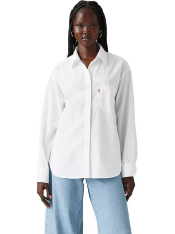 Levi's Harlie Μακρυμάνικο Γυναικείο Πουκάμισο Βαμβακερό Mονόχρωμο Λευκό 001HM-0003