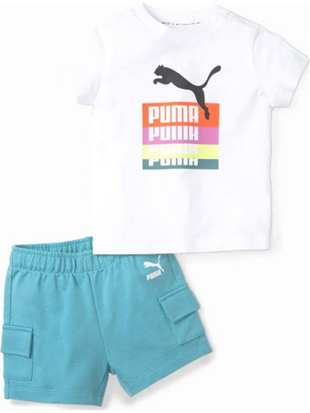 Puma Βρεφικό Σετ για Κορίτσι Καλοκαιρινό Λευκό Τιρκουάζ 533912-02