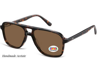 Sunoptic AC366A-SB Ανδρικά Γυαλιά Ηλίου Aviator Κοκάλινα Ταρταρούγα με Καφέ Φακό