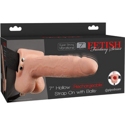 Pipedream Fetish Fatasy 7@@ Hollow Harness Strap On με Dildo 20.3cm & Δόνηση Flesh