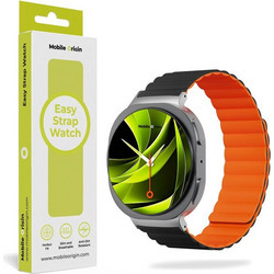Mobile Origin Magnetic Λουράκι Σιλικόνης Black / Orange (Samsung Galaxy Watch 8 / 8 Classic)