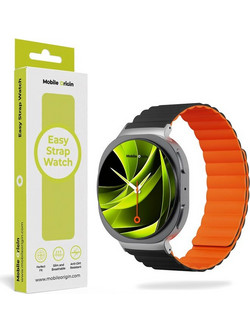 Mobile Origin Magnetic Λουράκι Σιλικόνης Black / Orange (Samsung Galaxy Watch 8 / 8 Classic)