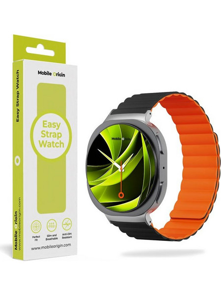 Mobile Origin Magnetic Λουράκι Σιλικόνης Black / Orange (Samsung Galaxy Watch 8 / 8 Classic)