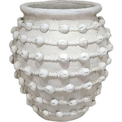 Estheti Γλάστρα Στρογγυλή Τσιμεντένια Λευκή 27x29cm 752-18062
