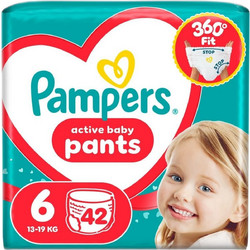 Pampers Active Baby Pants Πάνες Βρακάκι No6 13-19kg 42τμχ
