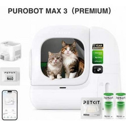 PETKIT Purobot Max 3 Premium Τουαλέτα Γάτας Κλειστή Αυτοκαθαριζόμενη Λευκή