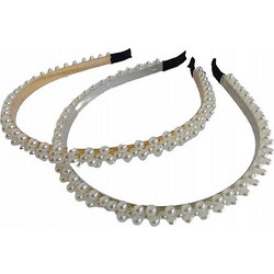 RO Accessories Στέκα Μαλλιών Πέρλες Χρυσή C125058