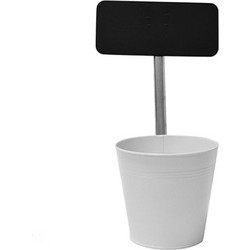 Plastona Κασπώ Κουβάς Μεταλλικό Λευκό Μαύρο 14x13cm 00.05.5967A