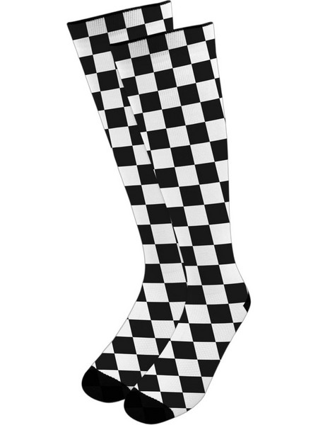 NODO Checkmate Mood Ανδρικές Κάλτσες Ψηλές με Σχέδια Μαύρες PR10080