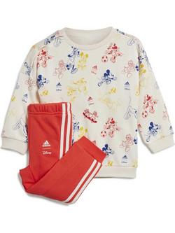 Adidas Disney Mickey Mouse Βρεφικό Σετ Φόρμας Χειμωνιάτικο Μπεζ Κόκκινο IB4846