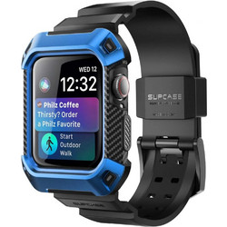 Supcase Unicorn Beetle Pro Πλαστική Θήκη με Λουράκι για Apple Watch 4 / 5 44mm Μπλε