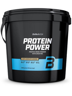Biotech USA Power White Chocolate Πρωτεΐνη Ορού Γάλακτος Γράμμωσης Χωρίς Λακτόζη & Γλουτένη 4kg