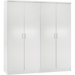 B2BMarkt Δίφυλλη Ντουλάπα Ρούχων Jenna Λευκή 160x43x181cm 9995682