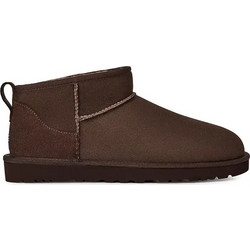 UGG Classic Ultra Mini Γυναικεία Μποτάκια Suede Σοκολατί με Γούνα 1116109-00K1