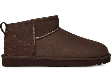 UGG Classic Ultra Mini Γυναικεία Μποτάκια Suede Σοκολατί με Γούνα 1116109-00K1