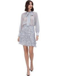 Toi & Moi Μίνι Φούστα Υφασμάτινη Ψηλόμεση Floral Γκρι 10-4061-226