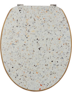 MRShome Καπάκι Λεκάνης Οβάλ Ξύλινο Λευκό 40x35.5cm DS-0520000