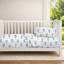 Dimcol The Floating Zoo 596 Βρεφικό Πάπλωμα Κούνιας 160x120cm Λευκό Γαλάζιο
