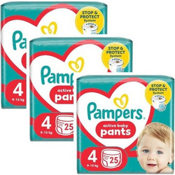 Pampers Active Baby Pants Πάνες Βρακάκι No4 9-15kg 75τμχ
