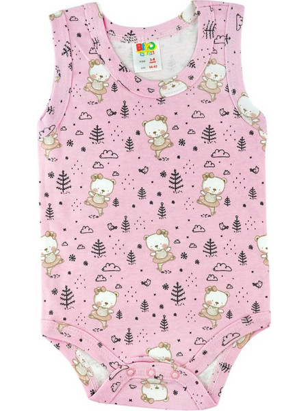 Biyo Kids Bear Ballerina Φορμάκι Εσώρουχο Αμάνικo για Κορίτσι Ροζ 38651