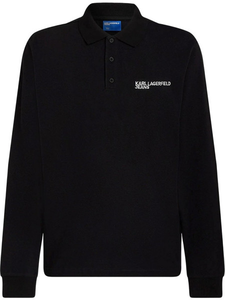 Karl Lagerfeld Ανδρική Μπλούζα Polo Μακρυμάνικη Μαύρη B3M17036-999