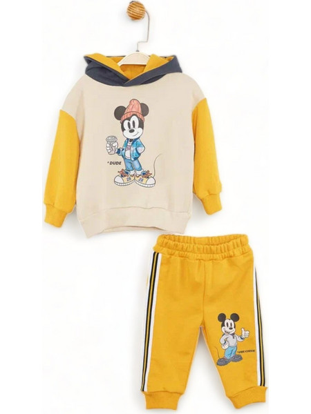 Cimpa Minnie Mouse Βρεφικό Σετ Φόρμας για Κορίτσι Χειμωνιάτικο Κίτρινο MC21137