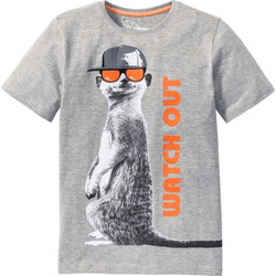 Bonprix Παιδικό T-Shirt Κοντομάνικο Γκρι 935870