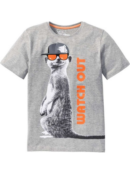 Bonprix Παιδικό T-Shirt Κοντομάνικο Γκρι 935870