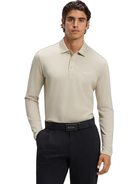 Hugo Ανδρική Μπλούζα Polo Μακρυμάνικη Μπεζ 50536609-275