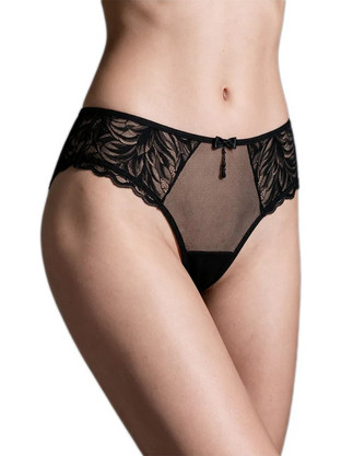 Milena By Paris Γυναικείο Sexy Brazil με Δαντέλα Μαύρο 8563