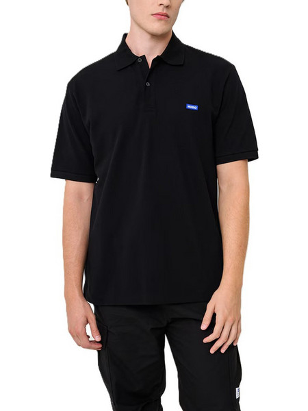 Hugo Ανδρική Μπλούζα Polo Κοντομάνικη Μαύρη 50576868
