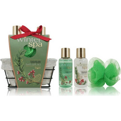 Accentra Winter Spa Bath Shower Gel 100ml + Body Milk 100ml + Sponge
