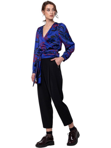 Helmi Γυναικείο Χειμερινό Crop Κρουαζέ Top Royal Blue 54-03-061