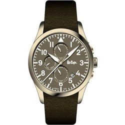 Lee Cooper Ανδρικό Ρολόι Χρονογράφος με Γκρι Δερμάτινο Λουράκι LC-49G-A