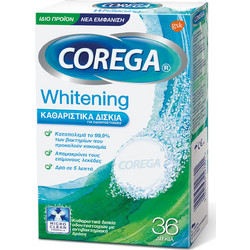 Corega Whitening Καθαριστικά Δισκία Τεχνητής Οδοντοστοιχίας 36τμχ