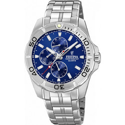 Festina Ανδρικό Ρολόι Χρονογράφος με Ασημί Μεταλλικό Μπρασελέ F20445/2