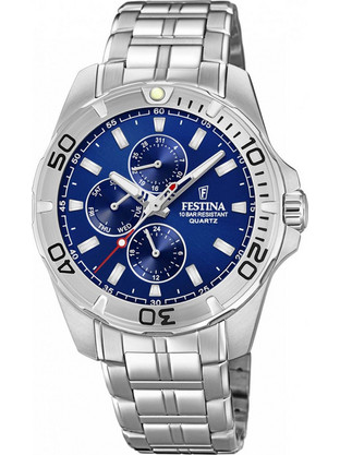 Festina Ανδρικό Ρολόι Χρονογράφος με Ασημί Μεταλλικό Μπρασελέ F20445/2
