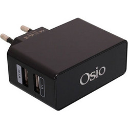Osio OTU Φορτιστής Χωρίς Καλώδιο με 2 Θύρες USB-A 10W Black
