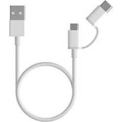 Καλώδιο Xiaomi Mi 2-in-1 USB to micro USB/Type C White 30cm (SJV4083TY)