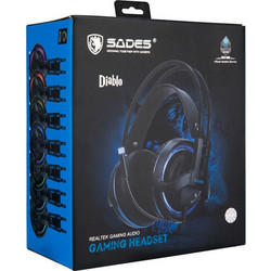 Sades Diablo Gaming Headset Over Ear Black Blue