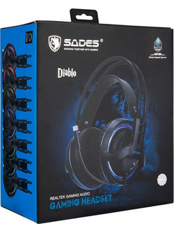 Sades Diablo Gaming Headset Over Ear Black Blue